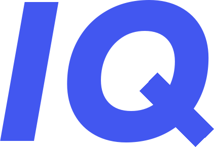 IQ mark, blue