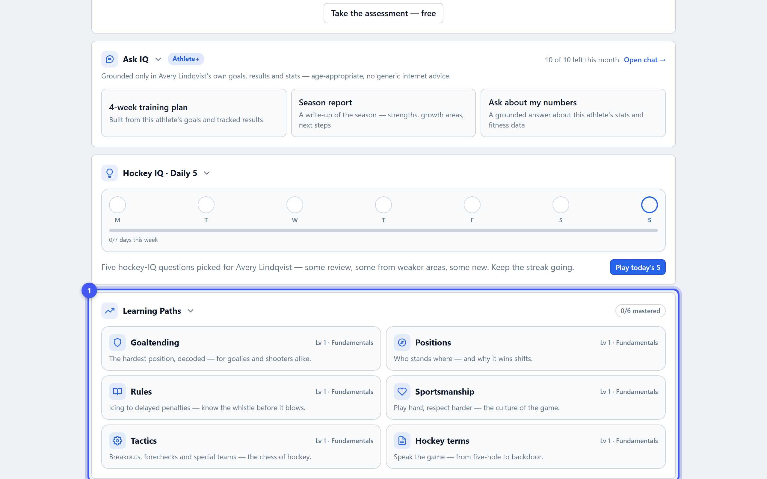 Learn rules, positions and more — step 1: Open Learning Paths