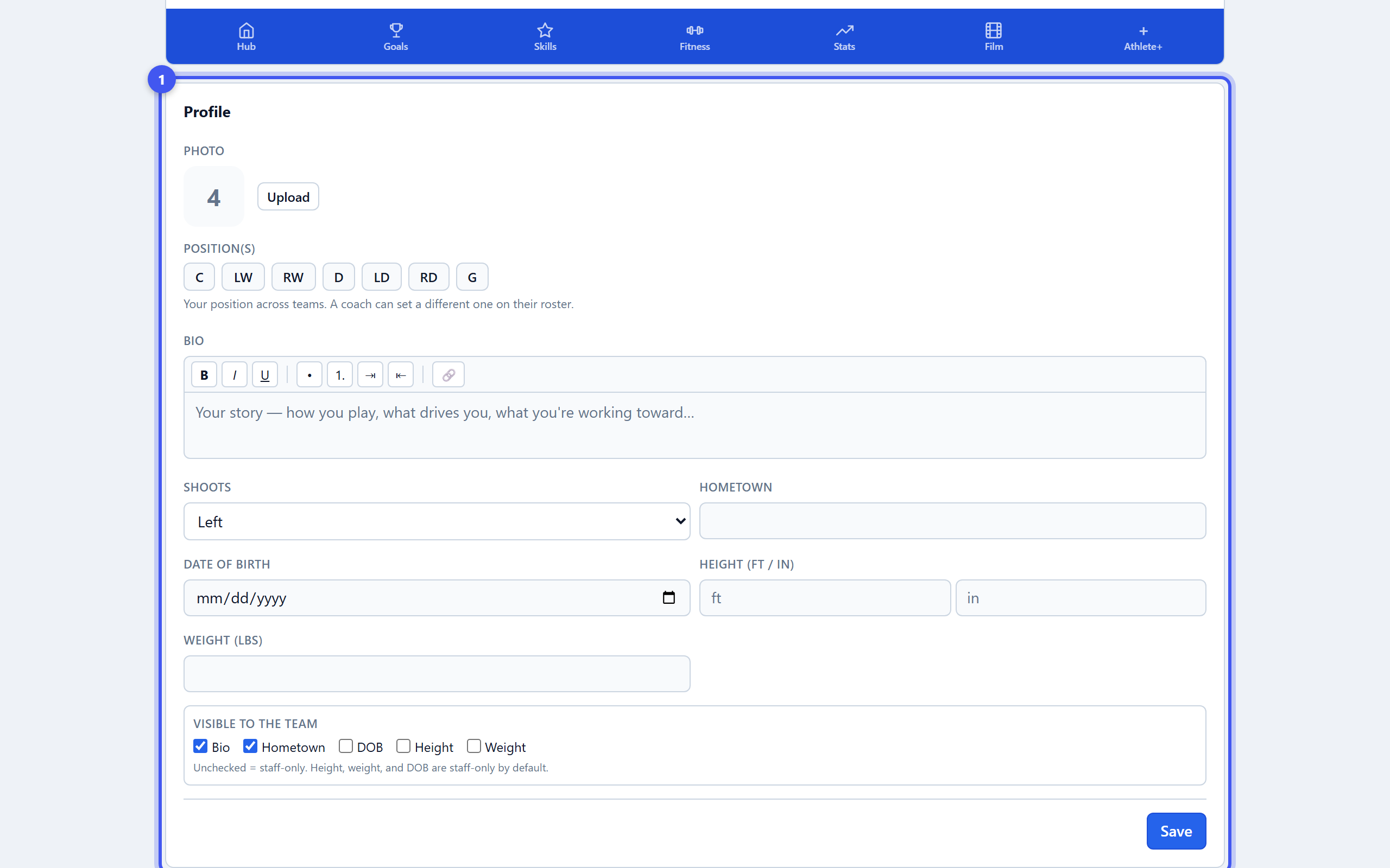 Create your prospect profile — step 1: Fill in the profile