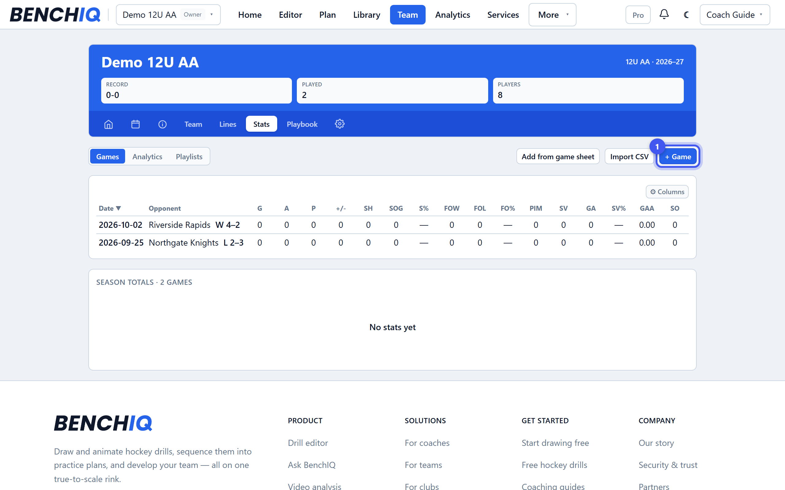 Analyze your stats — step 1: Get stats in